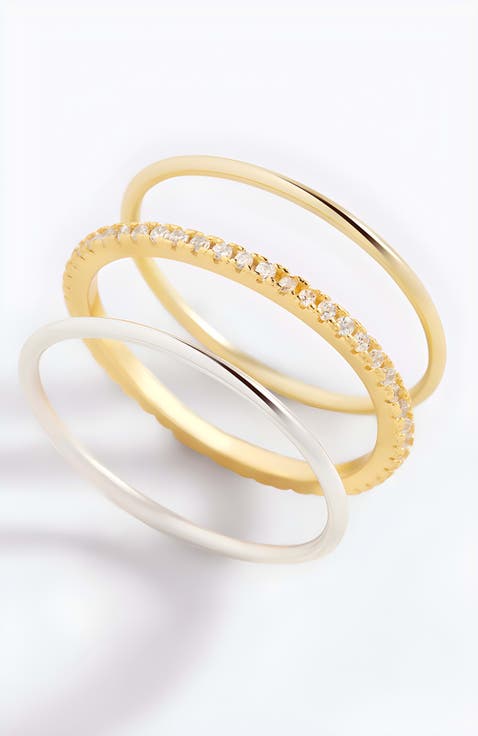 Gold and Silver Stacking Ring Set