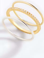 Mint & Lily Gold and Silver Stacking Ring Set