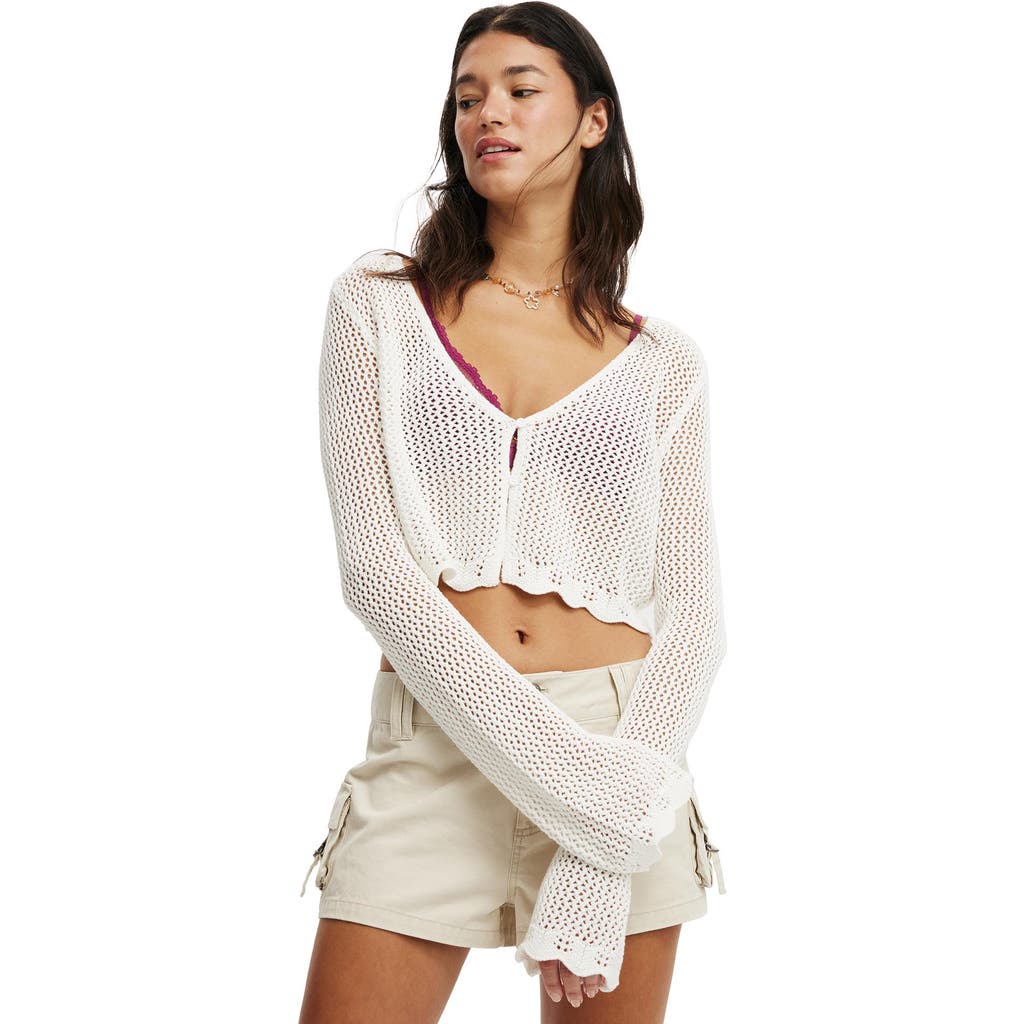 COTTON ON COTTON ON CROCHET SCALLOP CARDIGAN