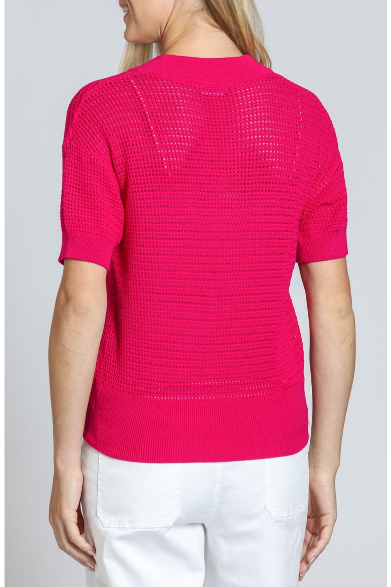 Open Stitch Cotton Polo, Alternate, color, RASPBERRY