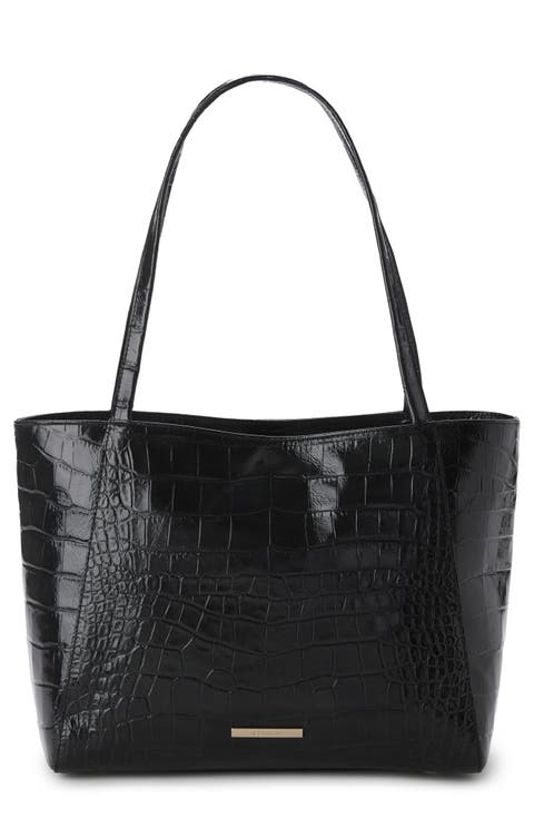 Mona Croc Embossed Leather Tote