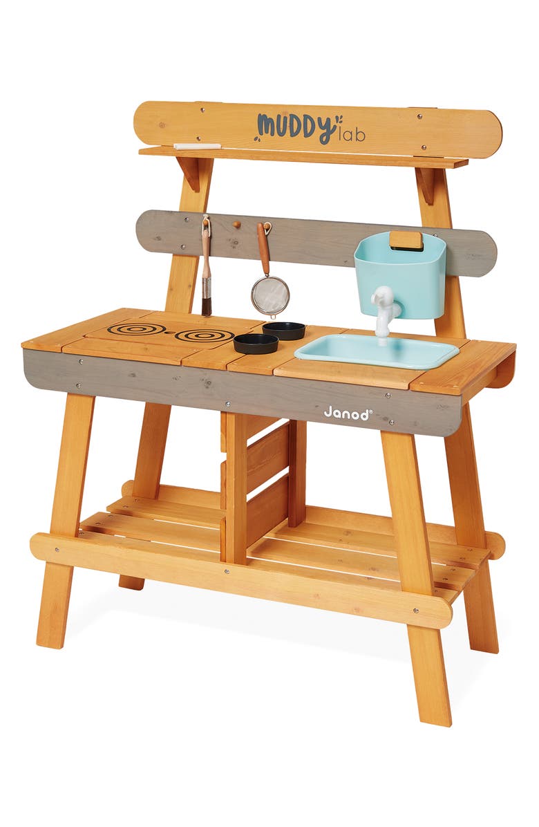 Janod Muddy Lab Outdoor Kitchen Playset, Alternate, color, Brown