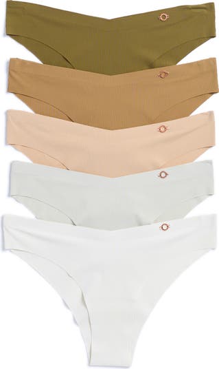 Danskin 5-Pack Microfiber Rib V-Waist Panties | Nordstromrack