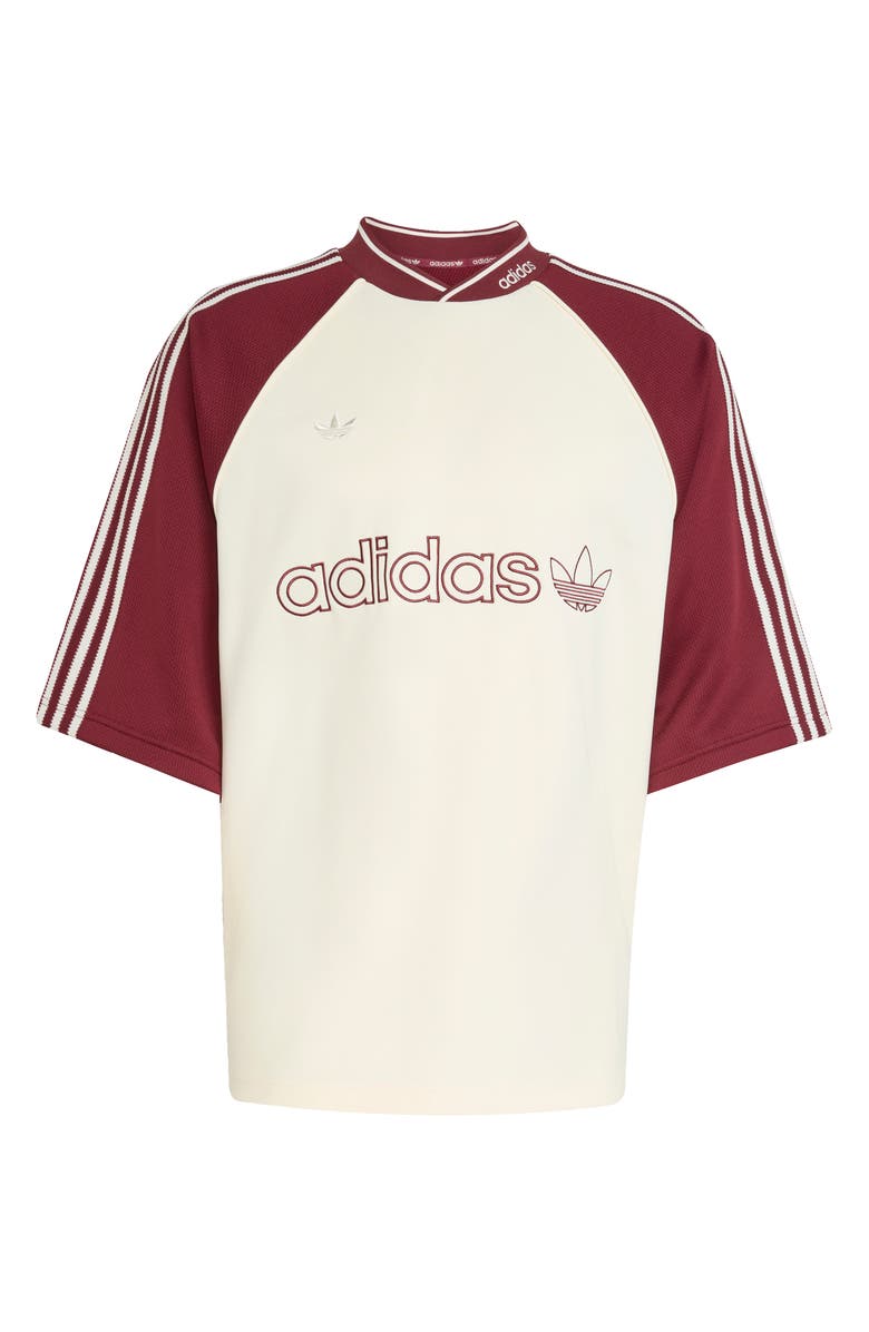 adidas Premium Logo 3-Stripes Jersey, Alternate, color, Cream White