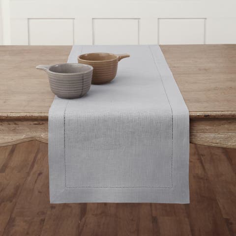 Linen Table Runner - Classic Hemstitch