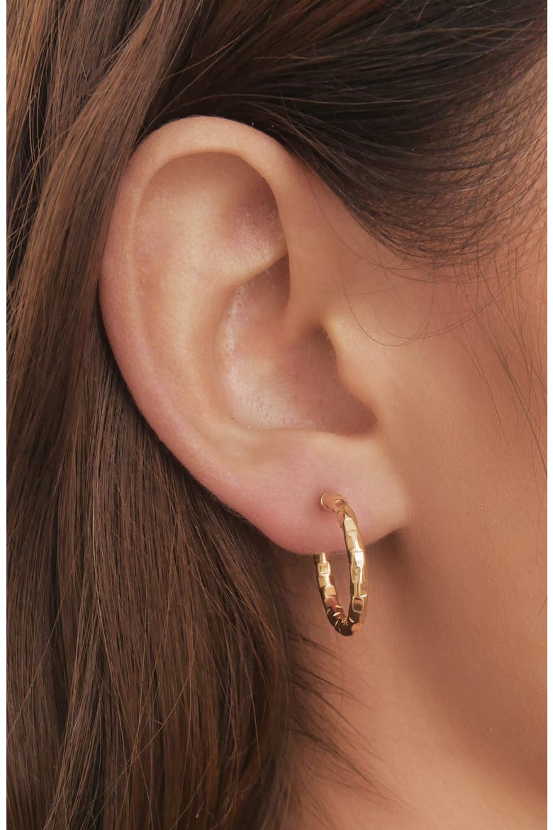 Hammered 14K Gold Hoops (Nordstrom Exclusive), Alternate, color, YELLOW GOLD