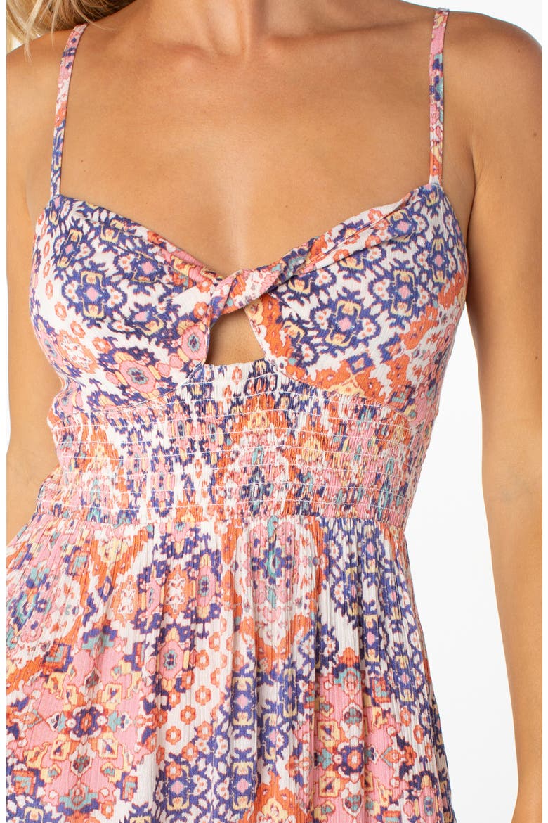 Sunrise Vibes Print Smocked Minidress, Alternate, color, SPICE ROUT