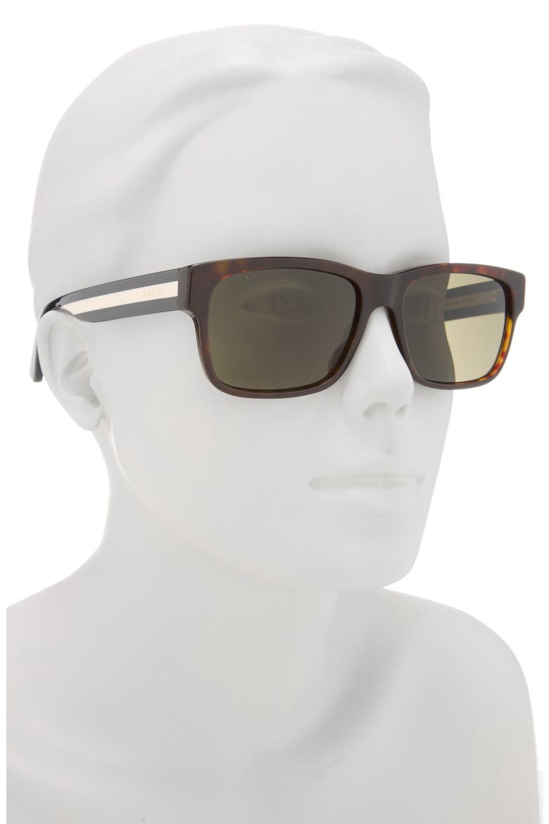 56mm Square Sunglasses, Alternate, color, HAVANA MULTICOLOR GREEN