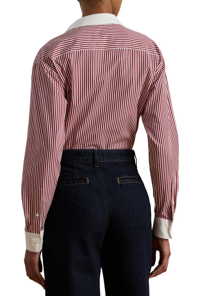 Stripe Long Sleeve Button-Up Shirt, Alternate, color, BURGUNDY/ WHITE MULTI