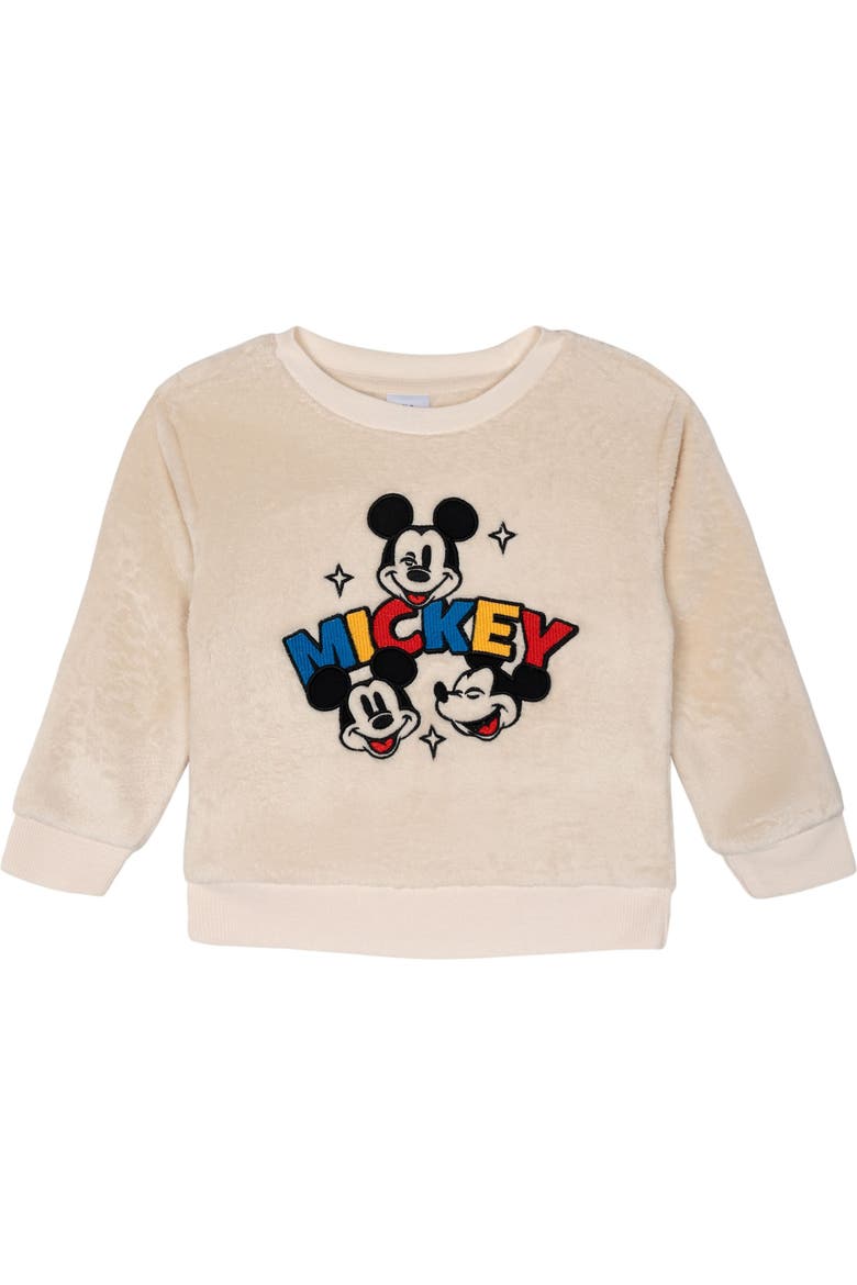 Mickey Mouse Fleece Sweatshirt and Plush Pants Set, Alternate, color, Cream Navy Mickey