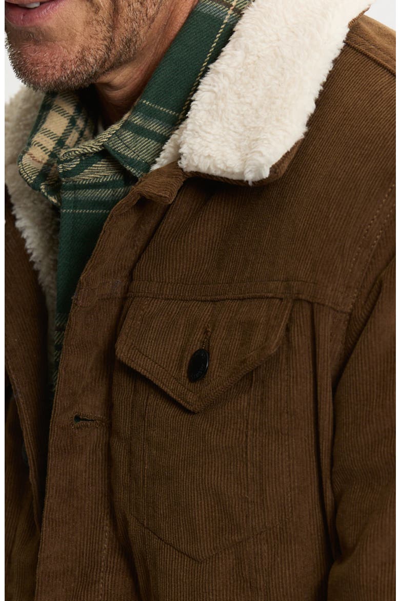 Faux Shearling Lined Trucker Jacket, Alternate, color, KHAKI
