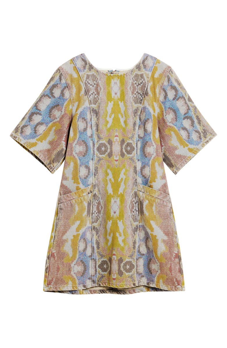 Desigual Printed Denim Minidress, Alternate, color, Medium Blue