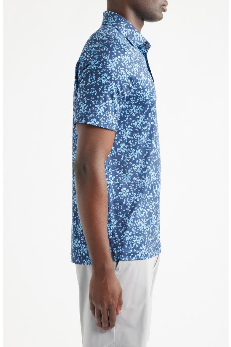 Ditsy Floral Tech Jersey Golf Polo, Alternate, color, AZUL