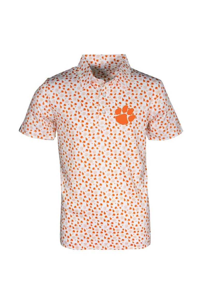 Toddler Garb White Clemson Tigers Earnest Allover Print Polo, Main, color, White