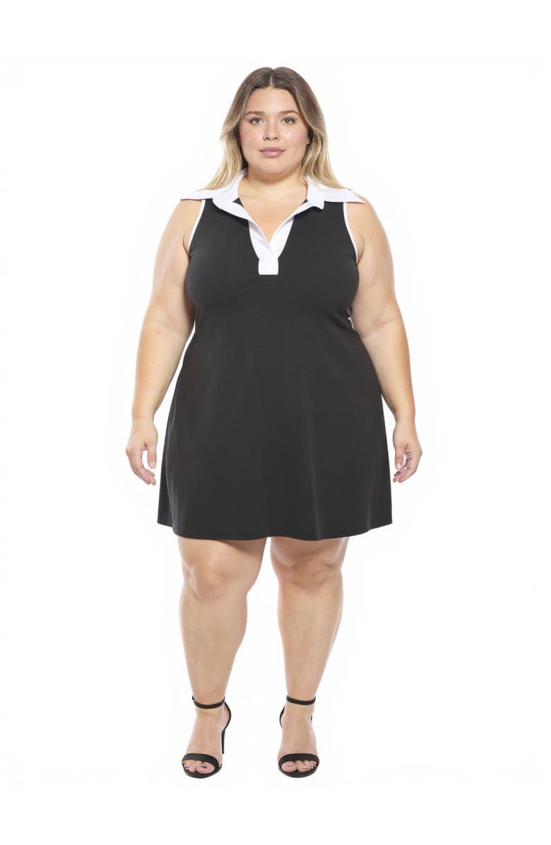 24seven Comfort Apparel Womens Sleeveless Flared A-Line Mini Dress, Alternate, color, Black