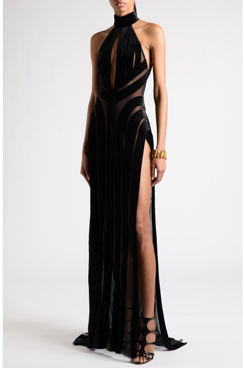 tom ford open-back halterneck maxi dress TOM FORD Draped Halterneck Maxi Dress | Green