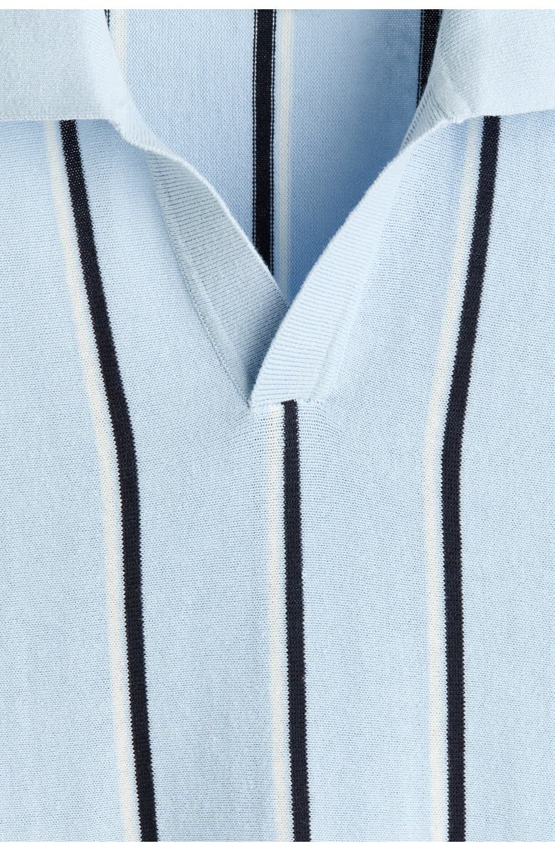 H&M Regular Fit Cotton Polo Shirt, Alternate, color, Light Blue/Striped