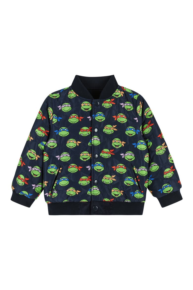 x Teenage Mutant Ninja Turtles® Kids' Reversible Varsity Jacket, Alternate, color, NAVY CORD