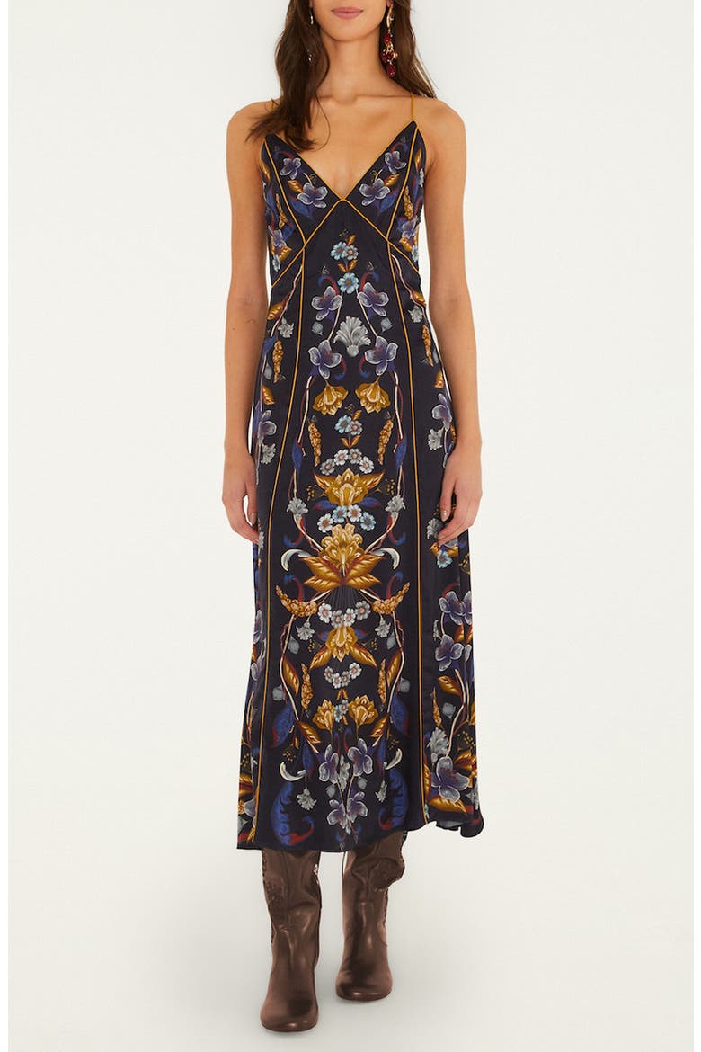 Golden Nature Slipdress, Main, color, GOLDEN NATURE NAVY B