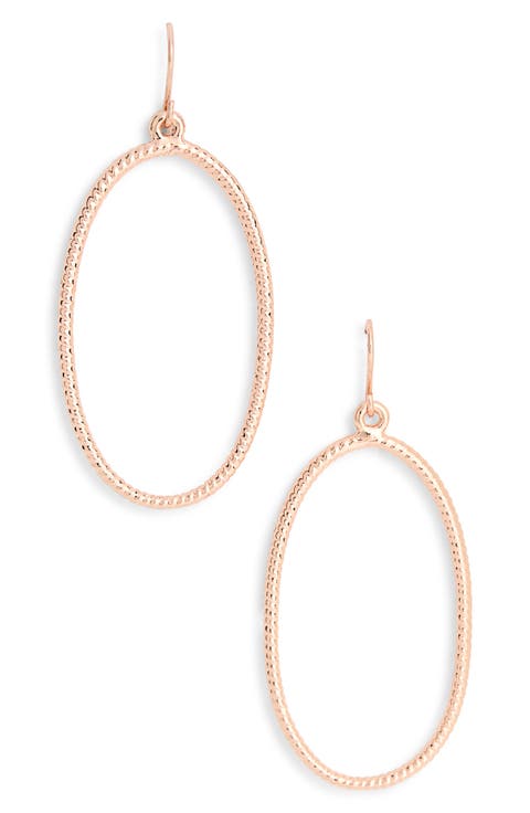 Minimalist Oval Twist Drop Earrings