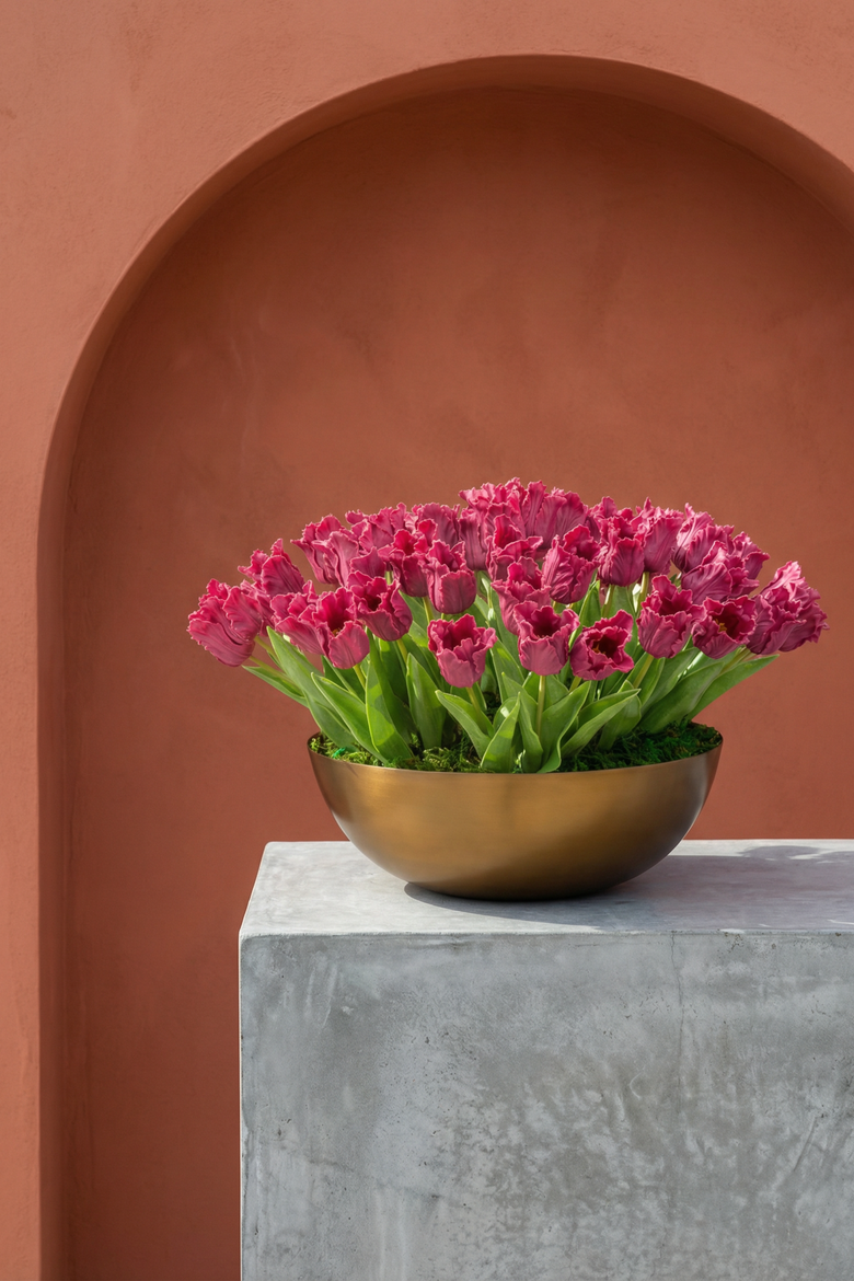 Louisa RealTouch Tulip Arrangement, Alternate, color, Pink