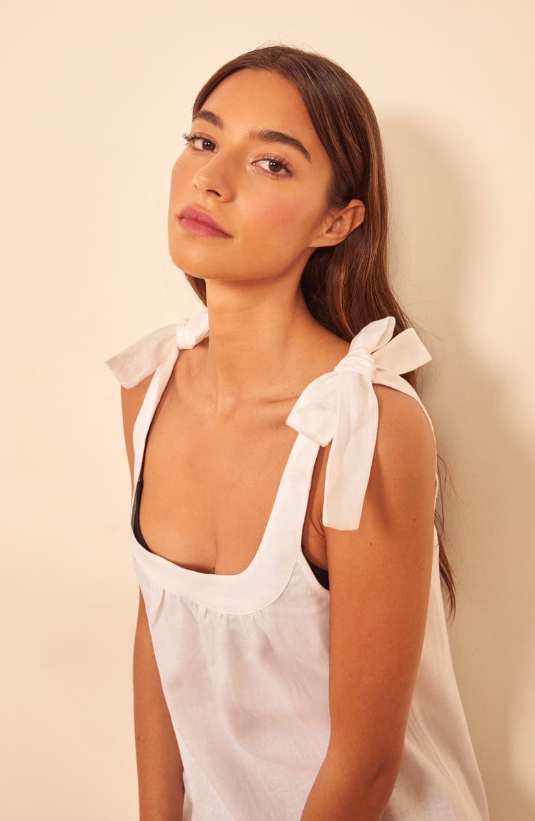 Reformation Bronte Long Linen Dress, Alternate, color,