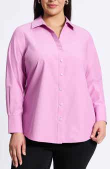 Foxcroft Mary Cotton Button-Up Shirt