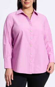 Foxcroft Mary Cotton Button-Up Shirt