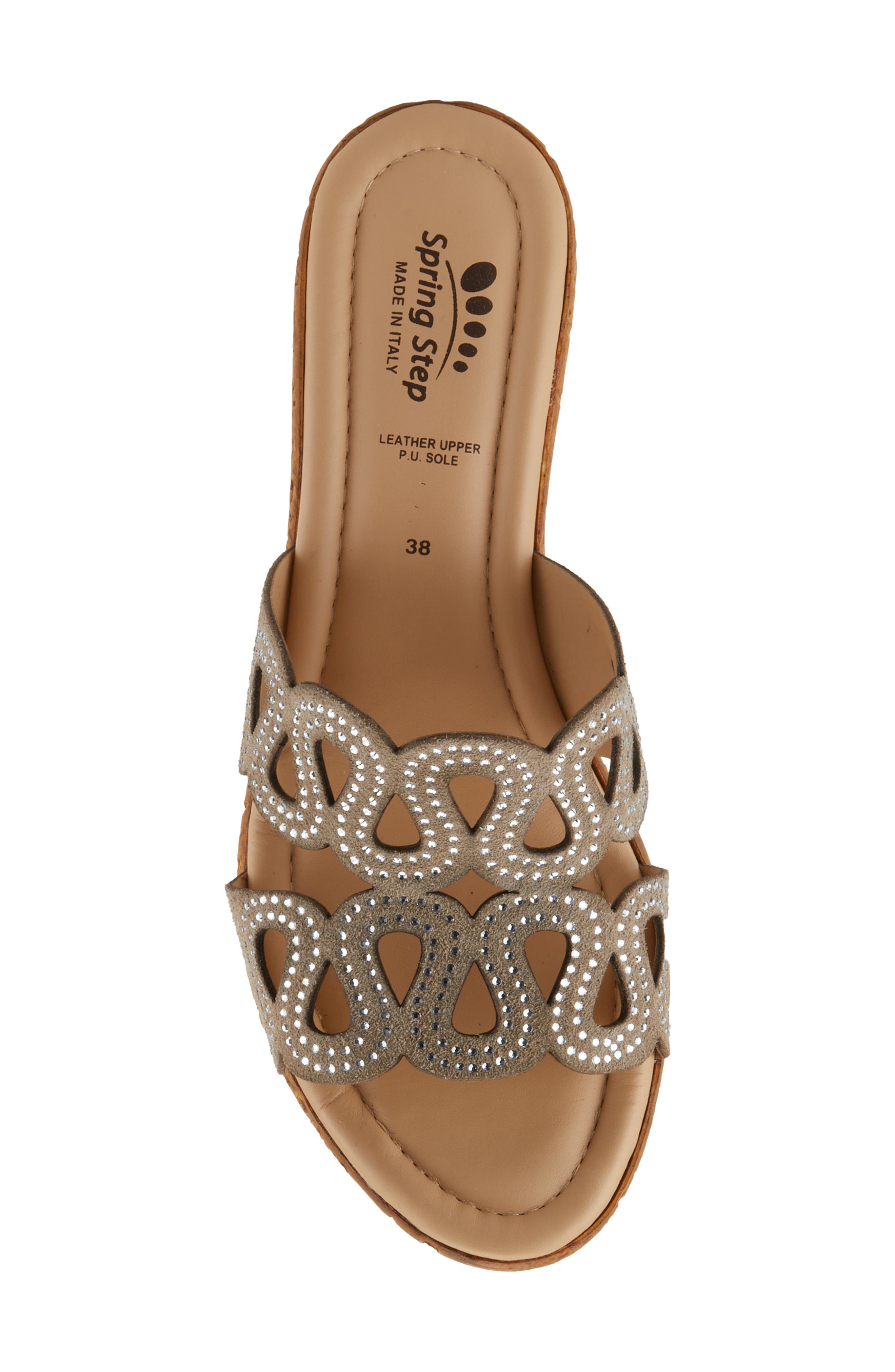 Spring Step Steamy Crystal Embellished Wedge Sandal, Alternate, color, 