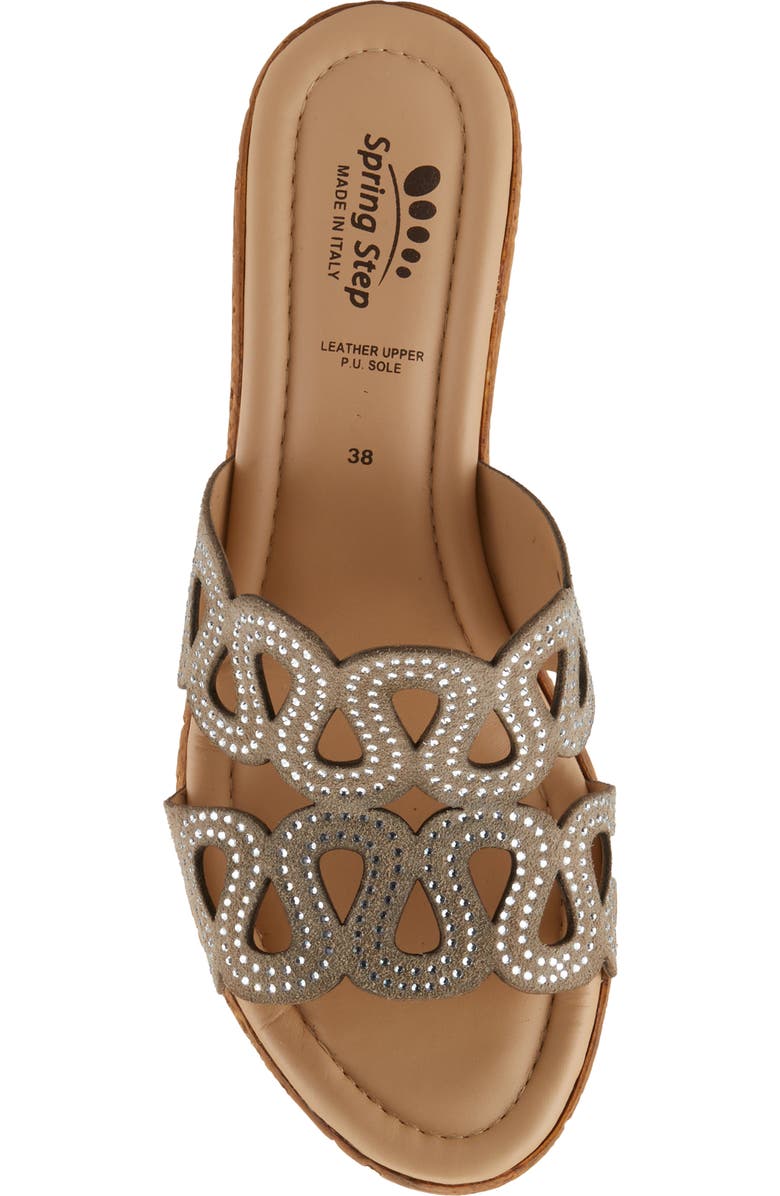 Spring Step Steamy Crystal Embellished Wedge Sandal, Alternate, color,