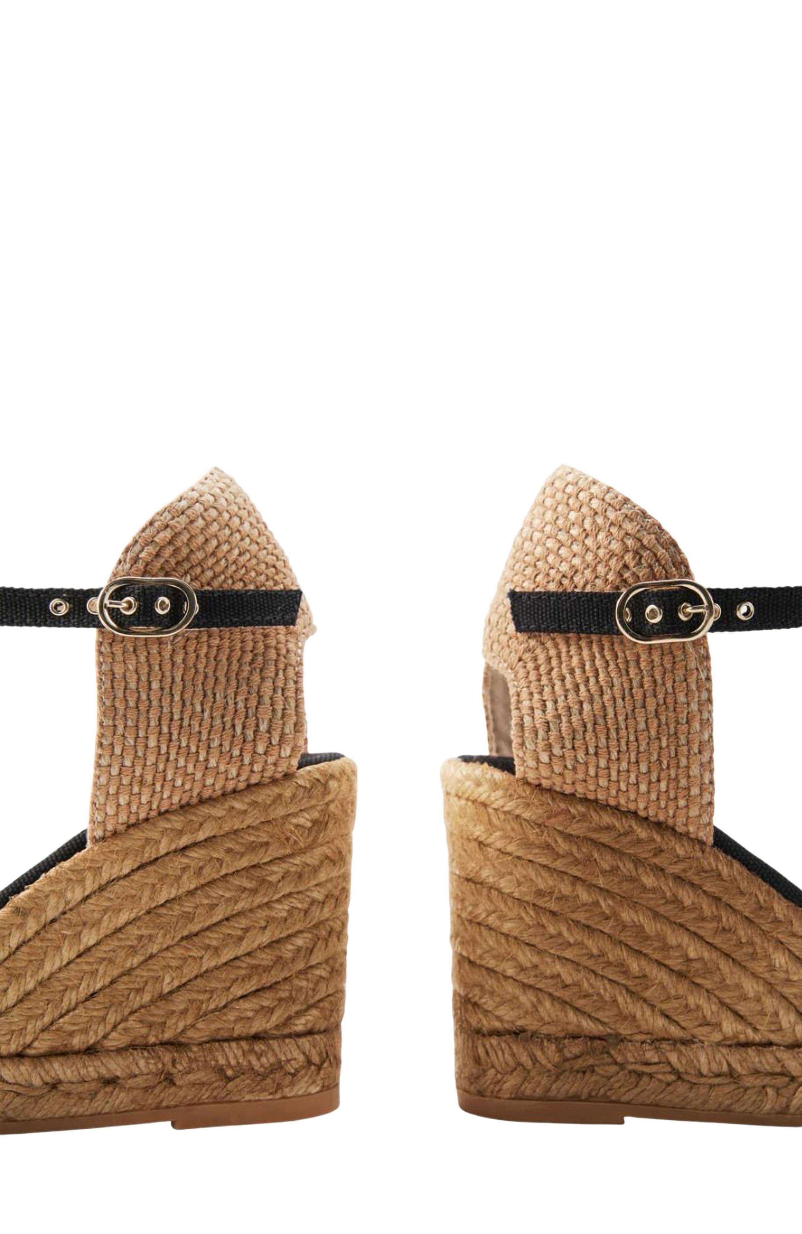 VISCATA Satuna Canvas Espadrille Wedges, Alternate, color, Black/Natural