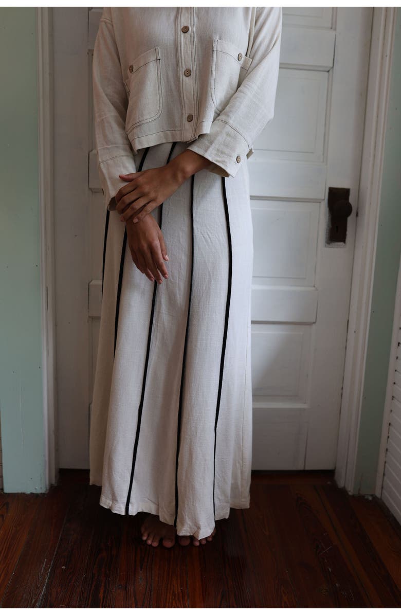 By Tess Collection Paige Skirt, Alternate, color, Beige / Striped