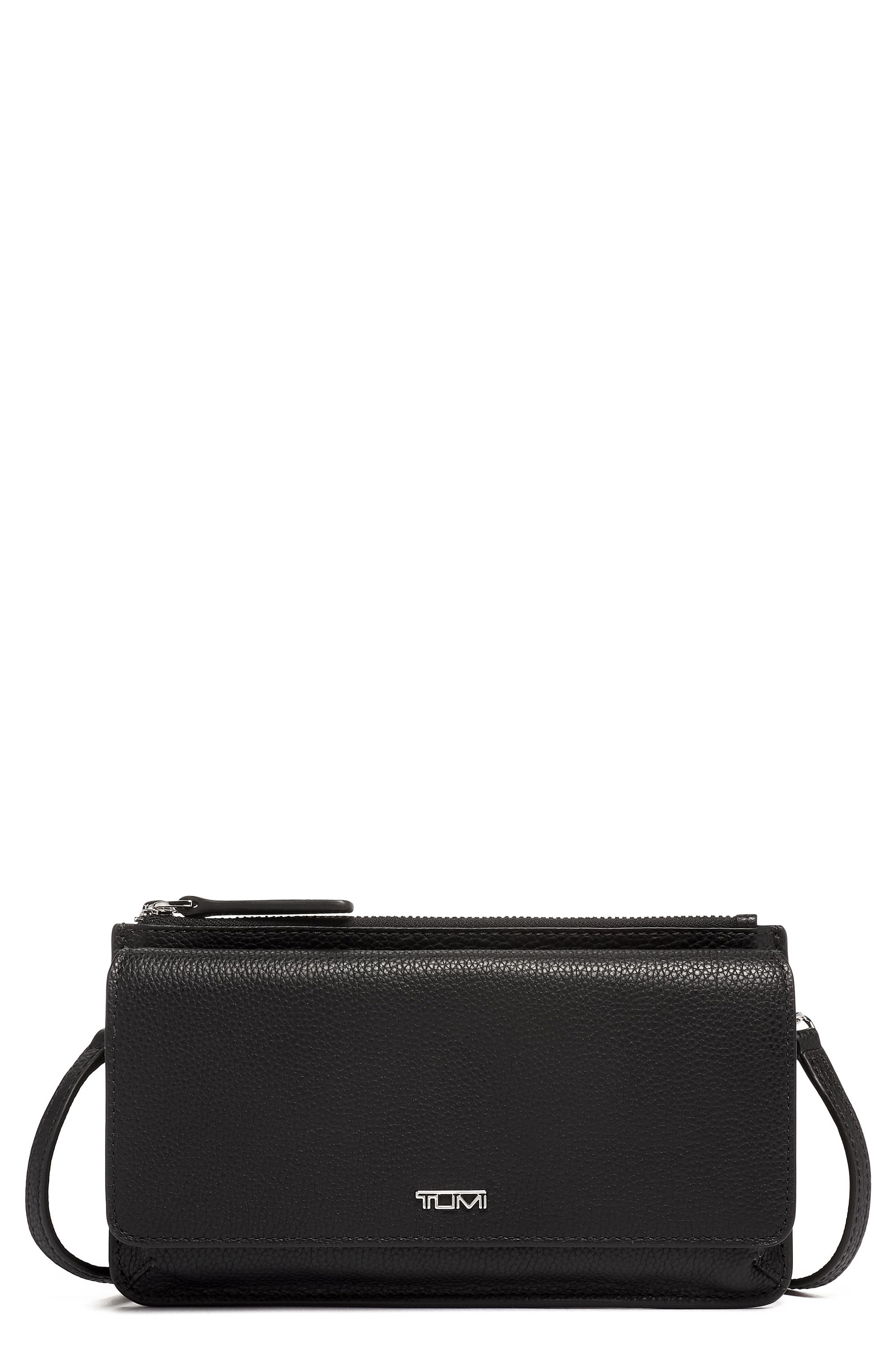 TUMI Belden Leather Wallet Crossbody Bag, Main, color, 