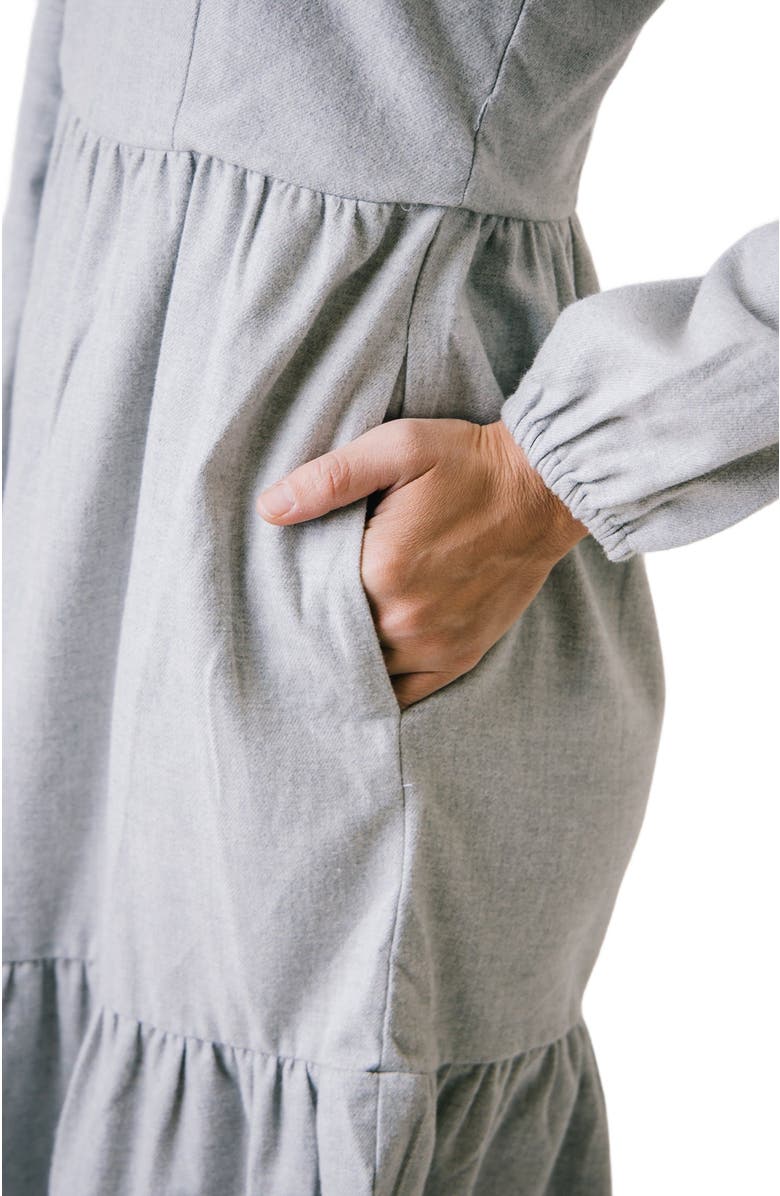 Hope & Henry Women's Organic Tiered Flannel Dress, Alternate, color, 