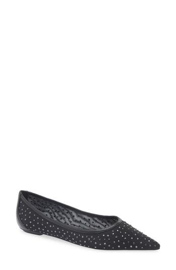 Stuart Weitzman Emilia Mesh Flat In Black