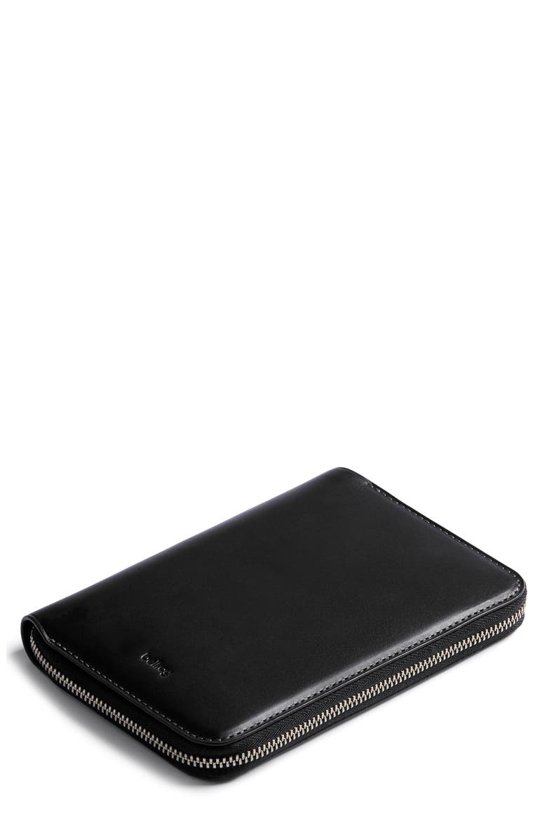 Leather Travel Folio, Main, color, BLACK