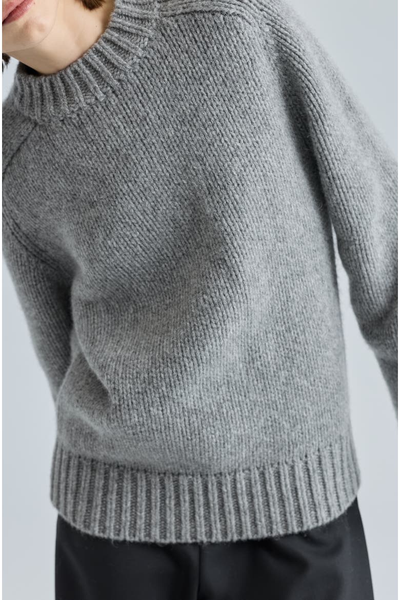 Knit Wool Crewneck Sweater, Alternate, color, Grey