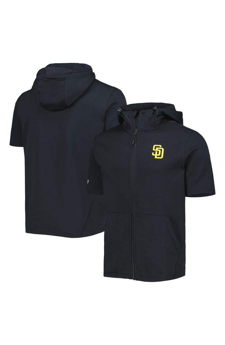LEVELWEAR Men's Levelwear Black San Diego Padres Recruit Full-Zip Short Sleeve Hoodie, Main, color, Black