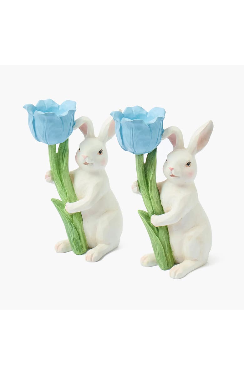 Mrs. Alice Bunny with Pink Tulip, Main, color, Blue
