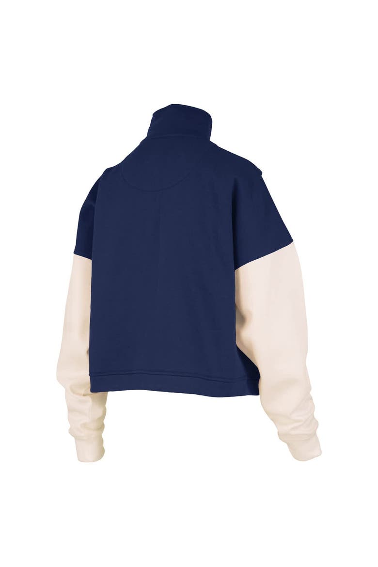 Women's Pressbox  Navy Penn State Nittany Lions Ferrara Color Block Quarter-Zip Sweatshirt, Alternate, color, Navy