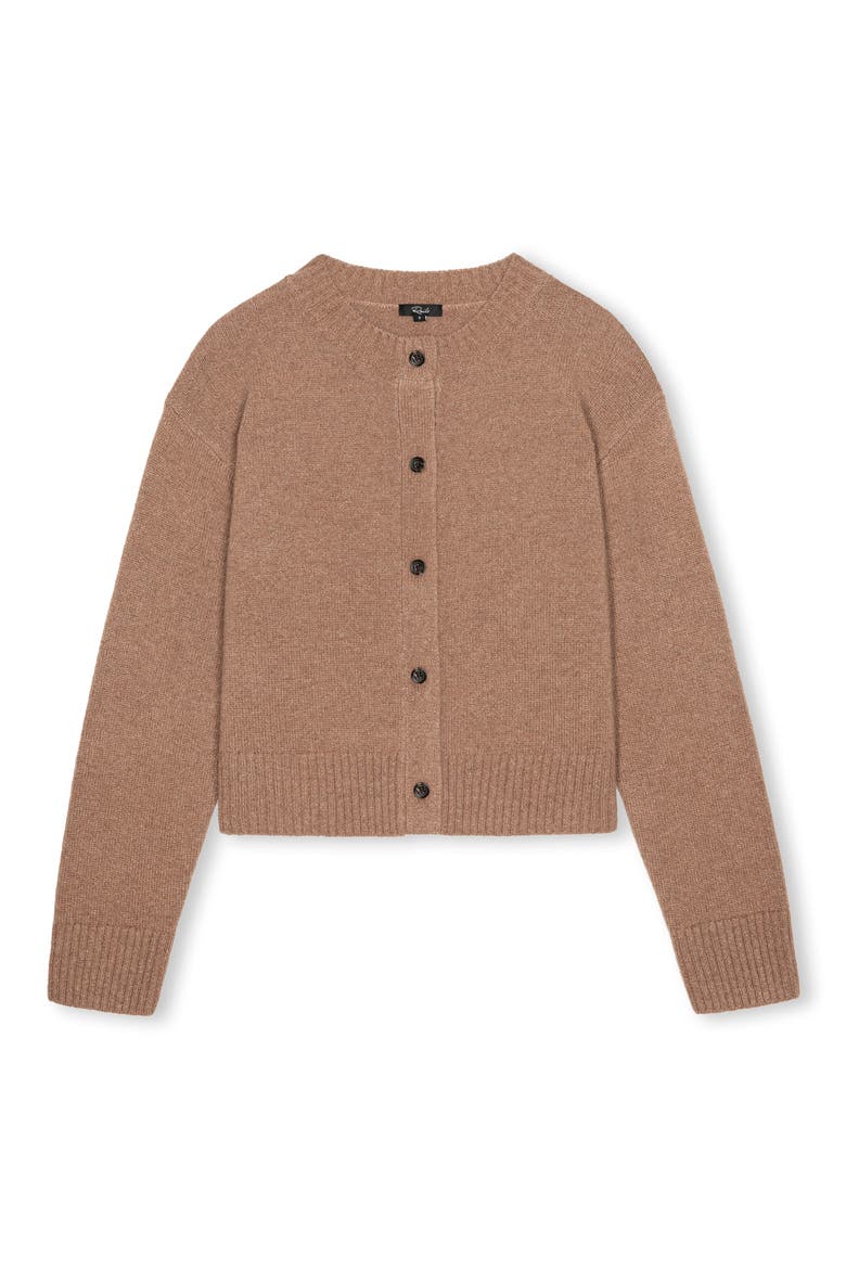 Carre Cotton Blend Cardigan, Alternate, color, HEATHER CAMEL