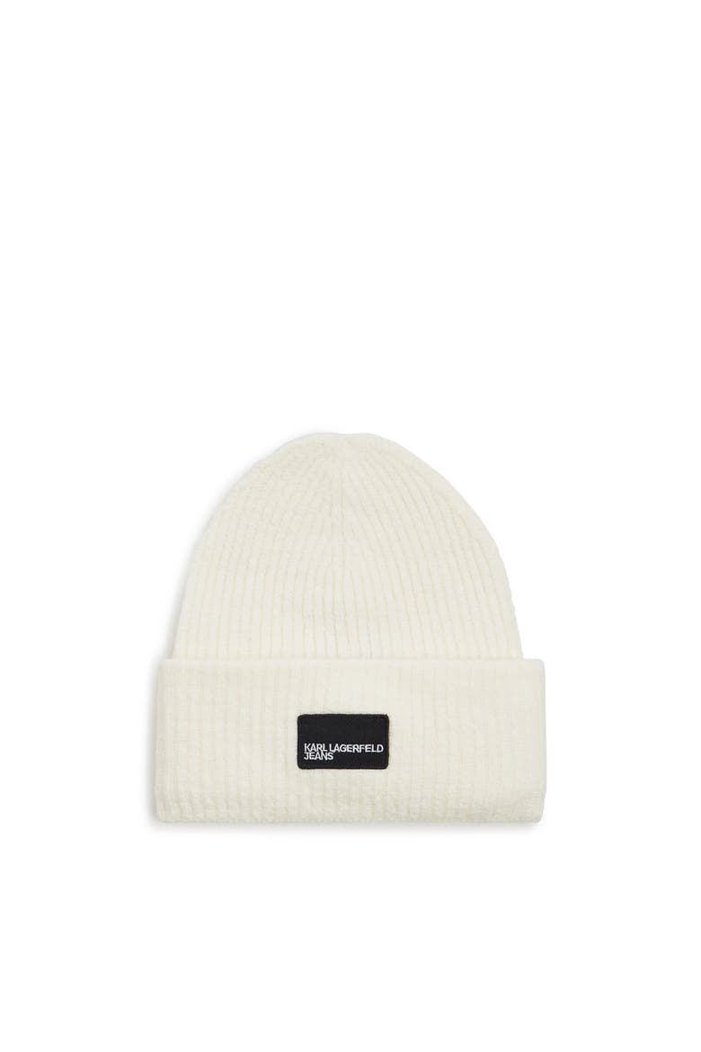 Women's Patch Long Beanie, Main, color, Off White