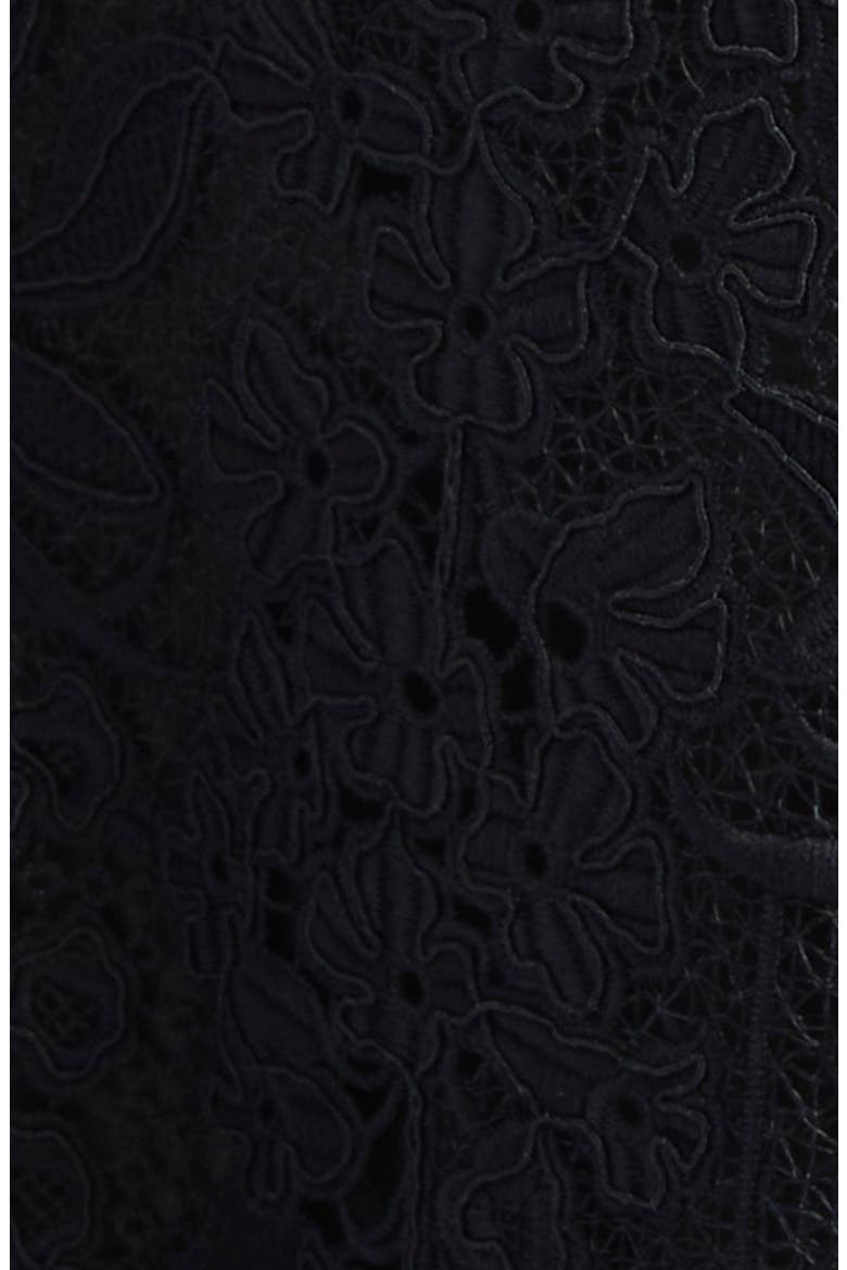 Foxgloves Sleeveless Guipure Lace Gown, Alternate, color, BLACK