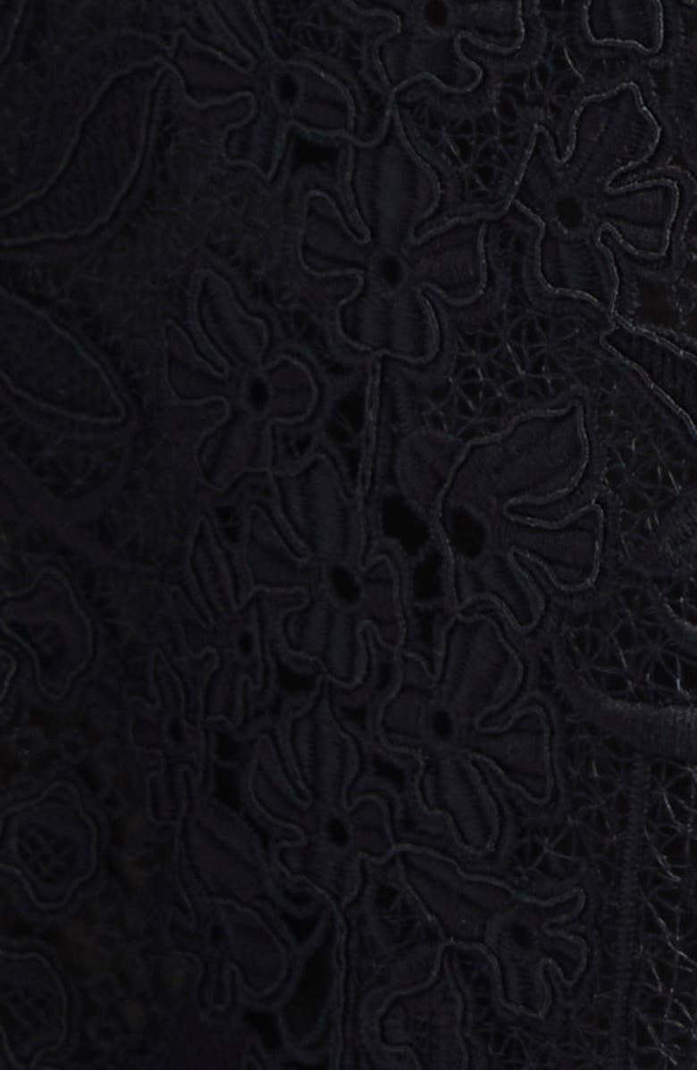 Oscar de la Renta Foxgloves Sleeveless Guipure Lace Gown, Alternate, color, Black