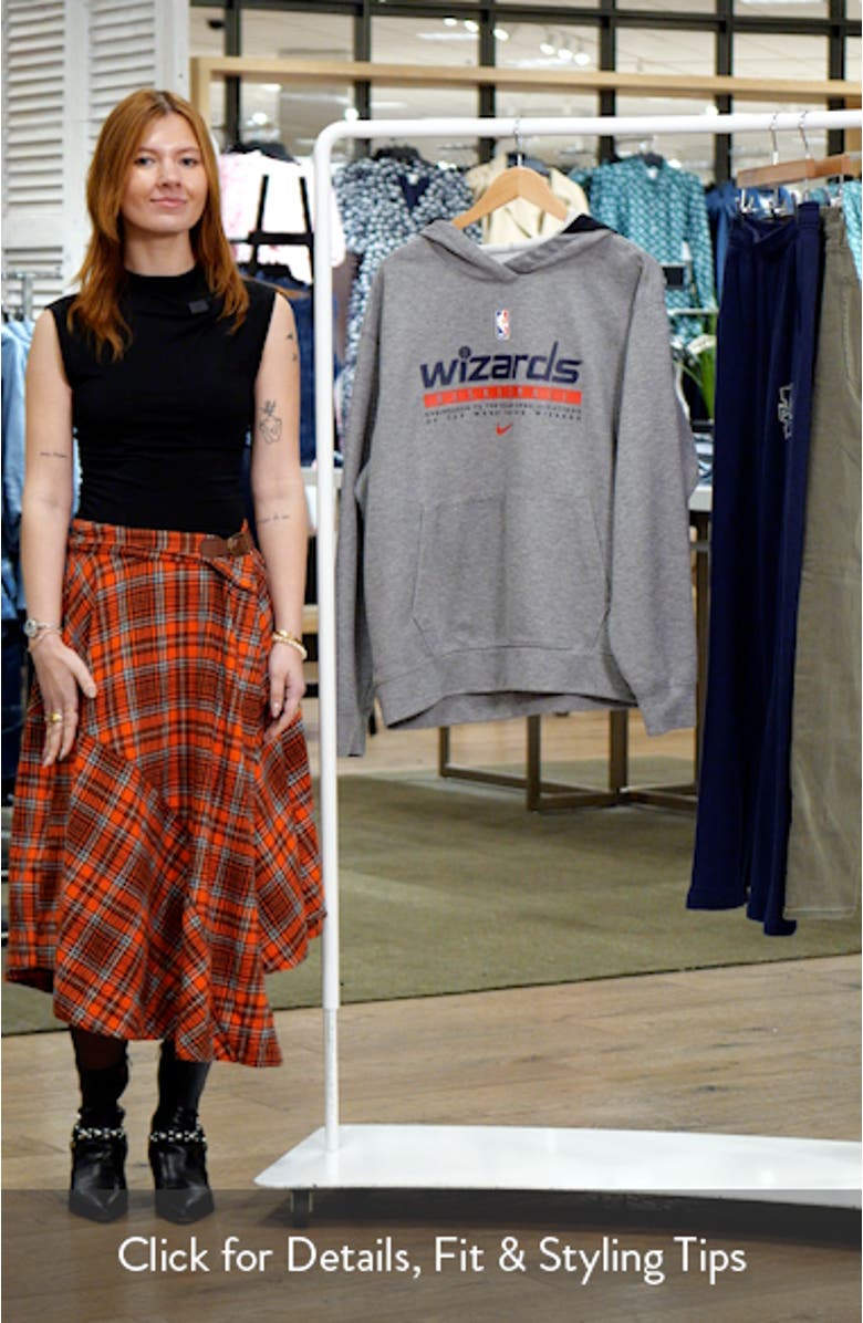 Men's Nike Heather Charcoal Washington Wizards Spotlight On Court Practice Performance Pullover Hoodie, sales video thumbnail