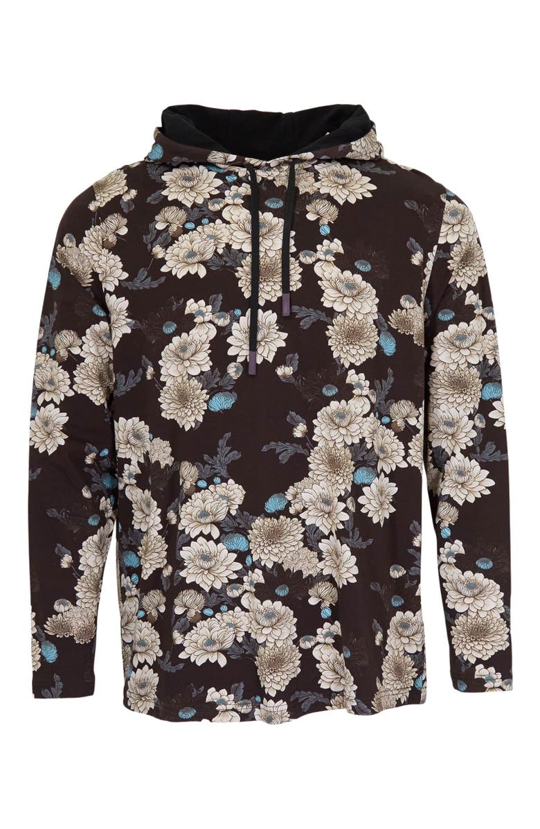 Lords of Harlech Horatio Jersey Lightweight Hoodie, Main, color, Serious Floral Black