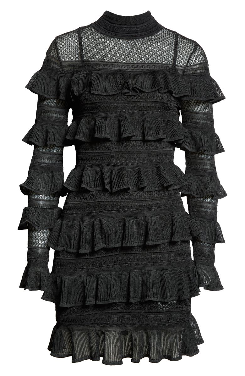 Zimmermann Crush Frilled Long Sleeve Sweater Dress, Alternate, color, 