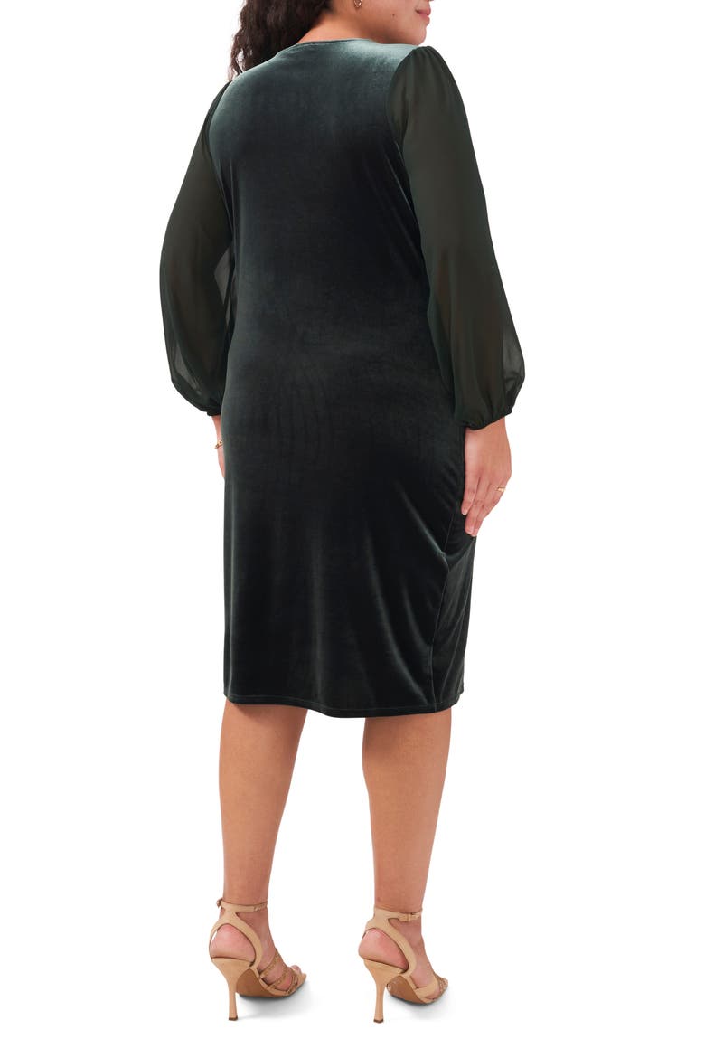 Long Sleeve Velvet Dress, Alternate, color, DK WILLOW