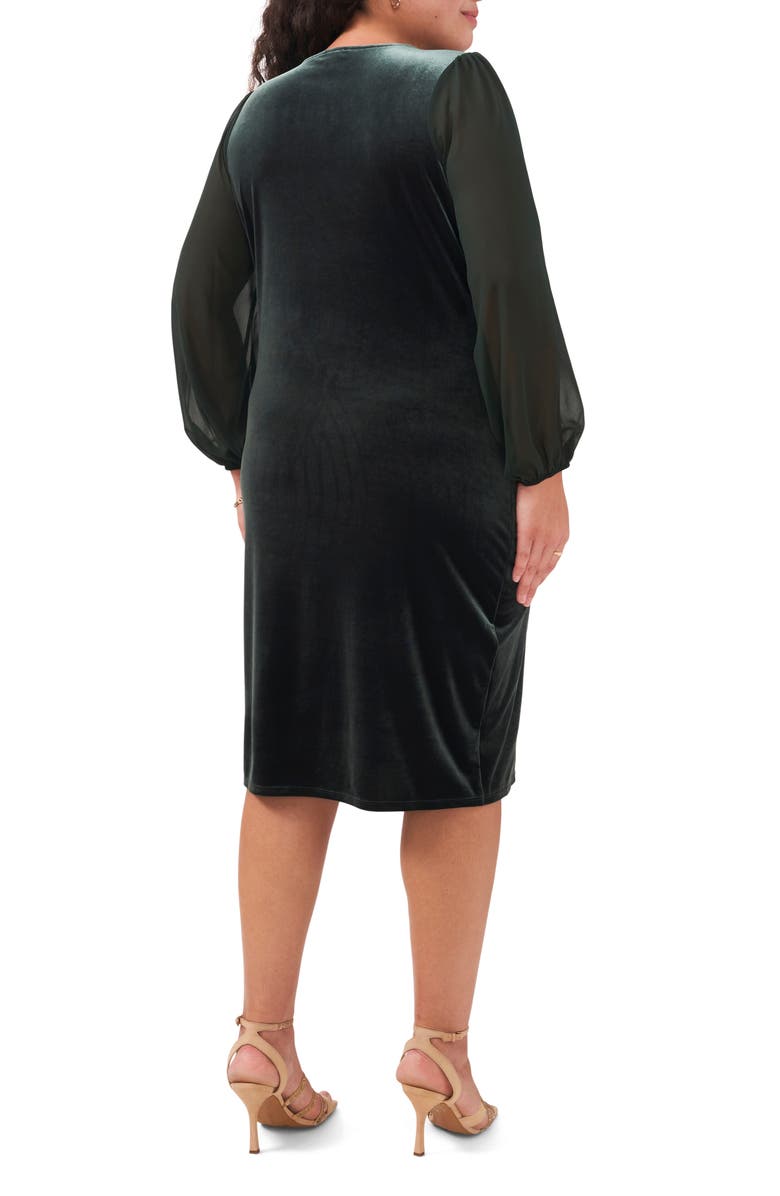 Vince Camuto Long Sleeve Velvet Dress, Alternate, color, 
