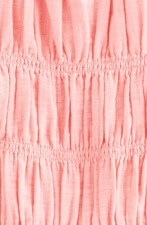 Nordstrom Kids' Smocked Sleeveless Cotton Top In Pink Geranium